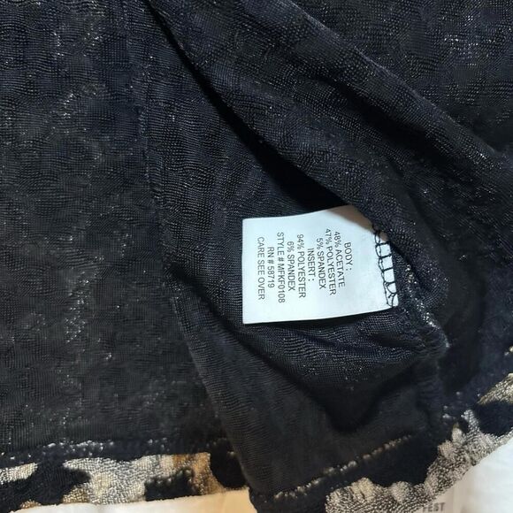 vintage Notations Animal Print Faux Wrap Vintage Blouse Stretch New XL - Picture 5 of 8